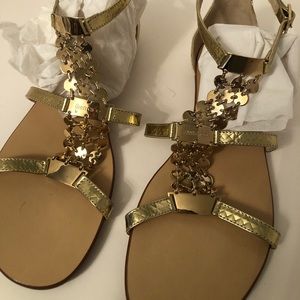 Jimmy choo gold hardware sandals